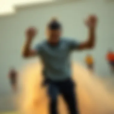 Dynamic action shot of an individual in Jack and Jones Core apparel