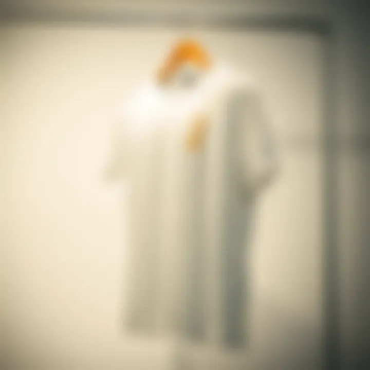Stylish white t-shirt on display