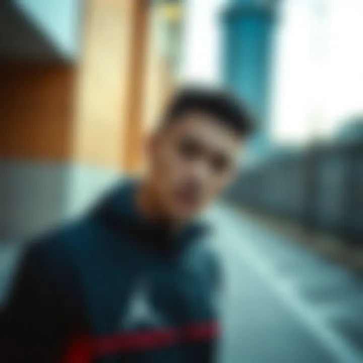 Dynamic Style in Athletic Wear Athlete Wearing a Jordan Tracksuit