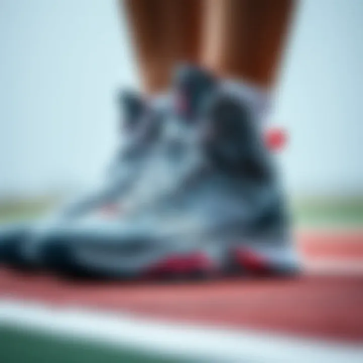 Close-up of basketball shoes highlighting design and comfort