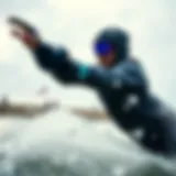 Dynamic athlete showcasing Kinetix waterproof gear in action