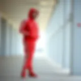 Stylish red Adidas tracksuit showcasing comfort and elegance