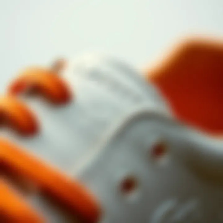 Close-up of Lacoste shoe materials