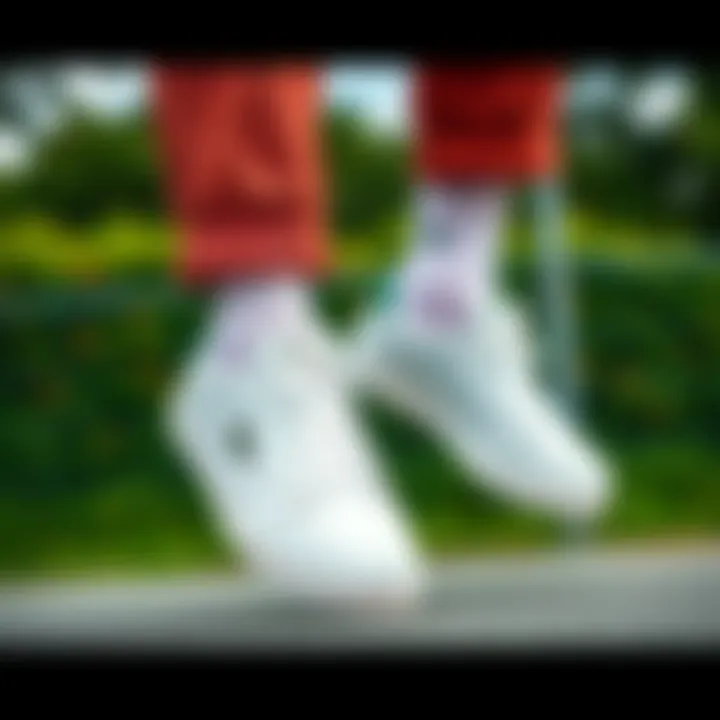 Stylish outfit pairing featuring Lacoste Powercourt shoes.