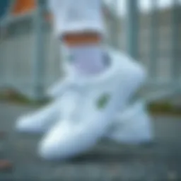 Elegant white footwear showcasing Lacoste design