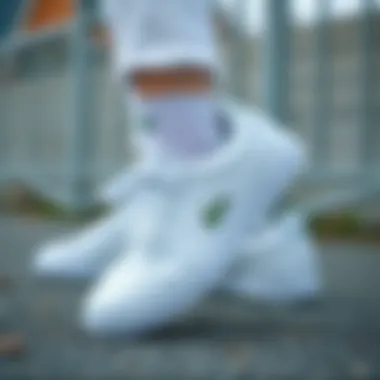 Elegant white footwear showcasing Lacoste design
