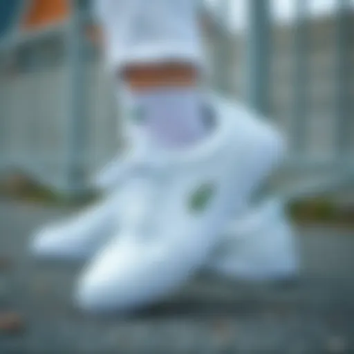 Elegant white footwear showcasing Lacoste design