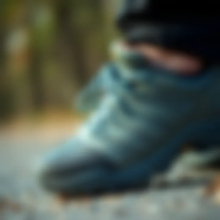 Close-up of Merrell shoe features highlighting comfort and durability