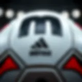 Detailed view of a Minsa football showcasing its texture and stitching