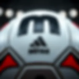 Detailed view of a Minsa football showcasing its texture and stitching