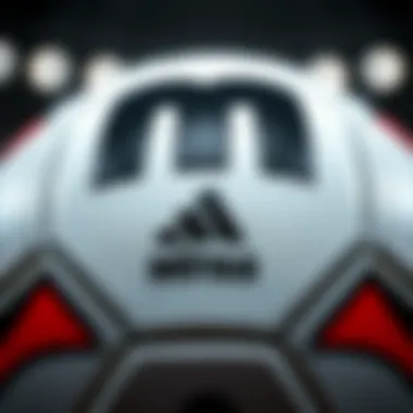 Detailed view of a Minsa football showcasing its texture and stitching