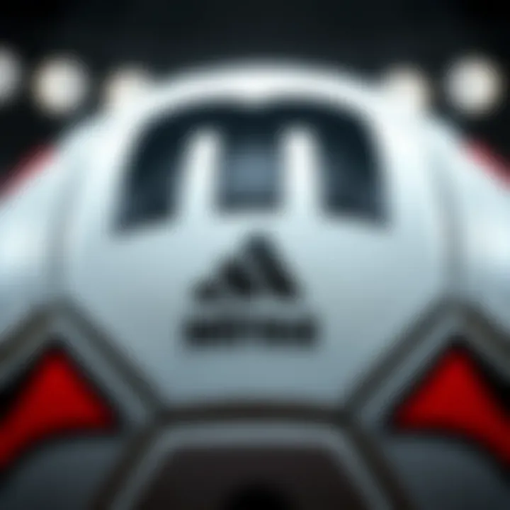 Detailed view of a Minsa football showcasing its texture and stitching