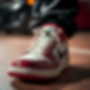 Close-up of Air Jordan sneaker showcasing unique detailing and craftsmanship