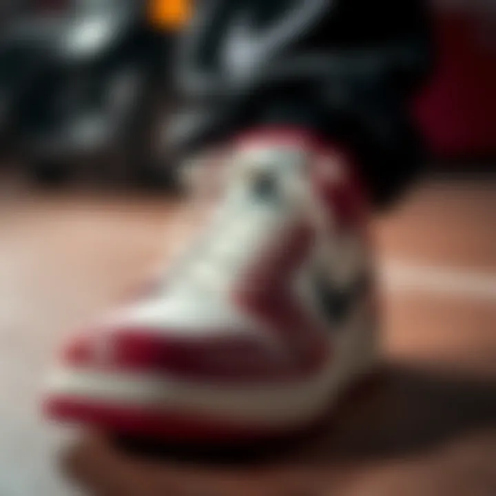 Close-up of Air Jordan sneaker showcasing unique detailing and craftsmanship
