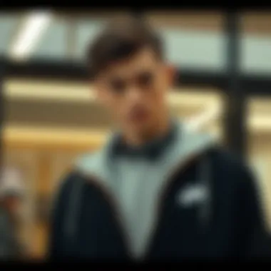 Stylish outfit featuring a black Nike cardigan in a modern setting