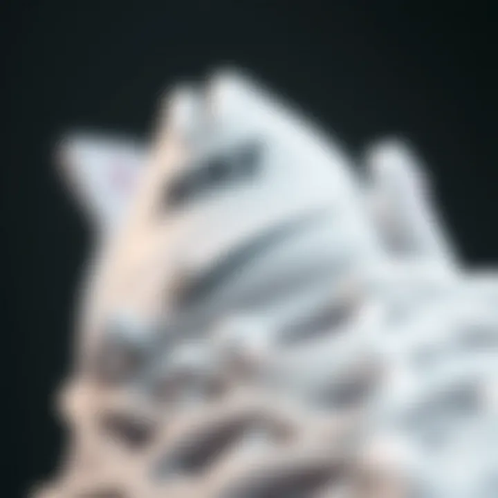 Close-Up Detailing of Nike White Bot Craftsmanship Close-up detailing of Nike white bot craftsmanship