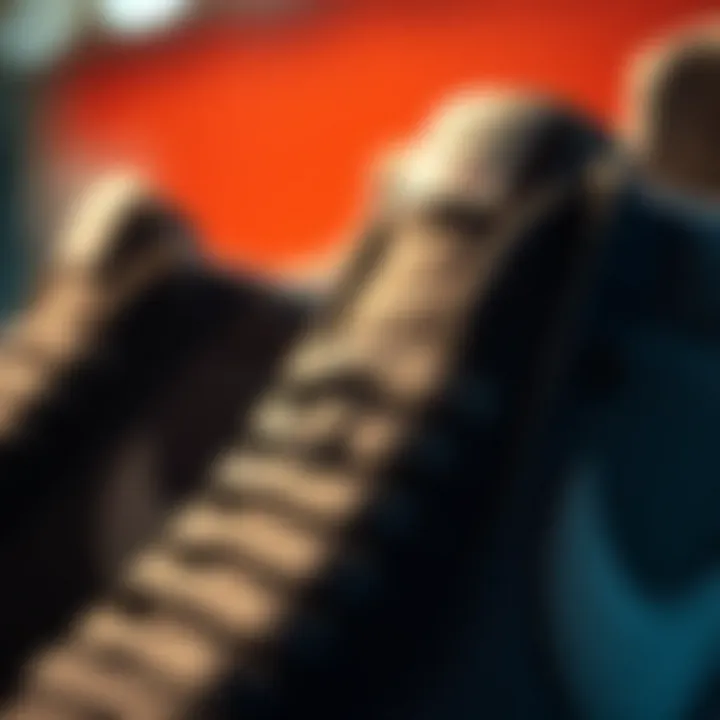 Close-up of the unique design elements of Nike Cortez Gri