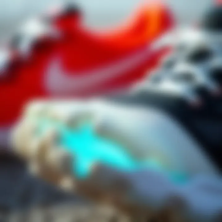 Close-up of advanced cushioning technology in sports shoes