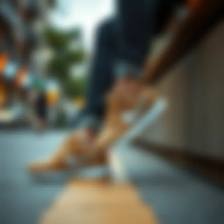 Stylish Nike footwear in an urban setting