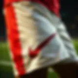 Close-up view of the Nike Galatasaray shorts showcasing unique design elements