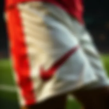 Close-up view of the Nike Galatasaray shorts showcasing unique design elements