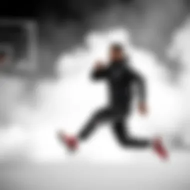 Athlete in Nike Jordan tracksuit demonstrating performance in action