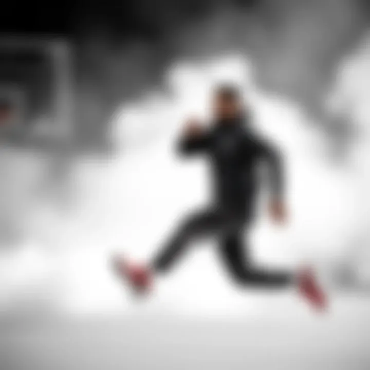 Athlete in Nike Jordan tracksuit demonstrating performance in action