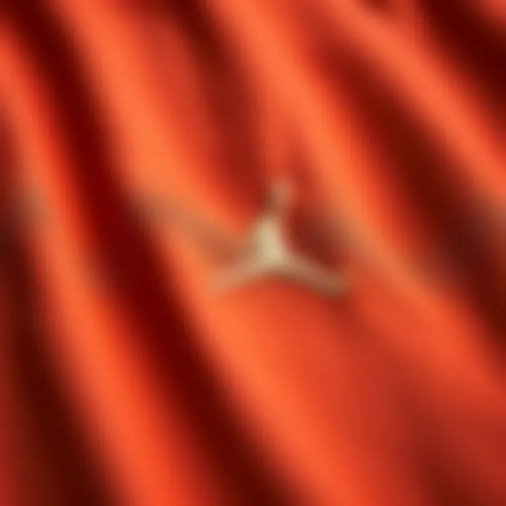 A close-up of Nike Jordan tracksuit fabric showcasing texture and quality