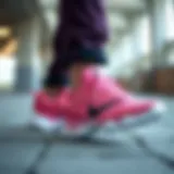 Stylish pink sports shoes designed for comfort and performance