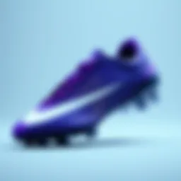 Detailed view of the Nike Mercurial Krampon in purple showcasing its innovative design.