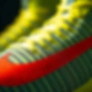 Close-up view of the unique texture and materials used in Nike Mercurial Zoom Superfly Elite