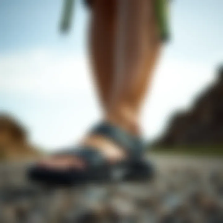 Person enjoying outdoor activities in Nike sandals