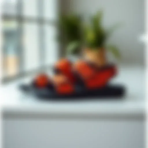Stylish Nike sandals displayed in a modern setting