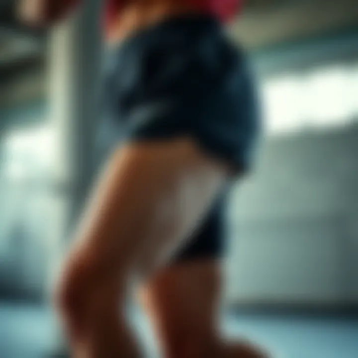 Athlete wearing Nike shorts during an intense workout session