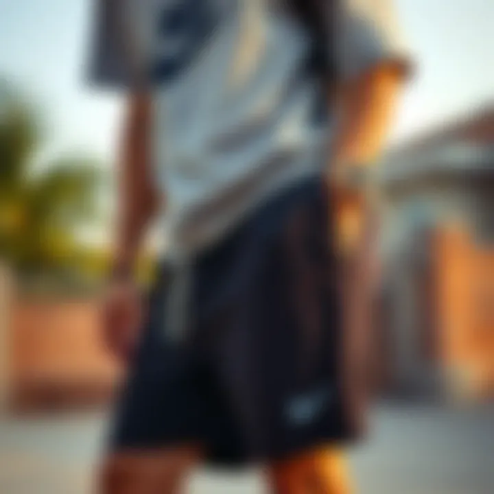 Fashionable look using Nike shorts for casual streetwear
