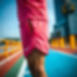 Stylish Nike shorts displayed in a vibrant outdoor setting