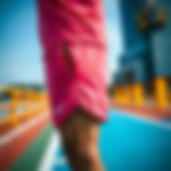 Stylish Nike shorts displayed in a vibrant outdoor setting