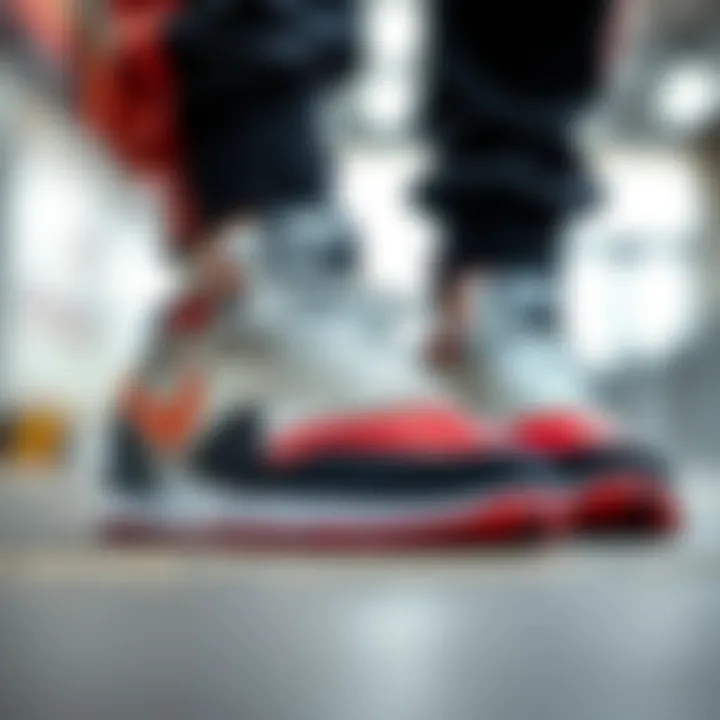 Close-up of Nike sneaker design and materials