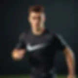 Dynamic athlete showcasing Nike sports t-shirt