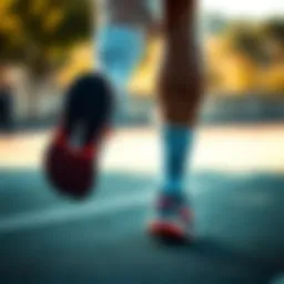 Dynamic athlete showcasing Nike sports socks during a run