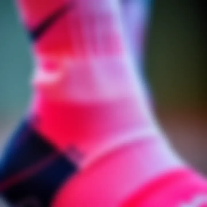 Close-up of Nike sports socks highlighting material and design features
