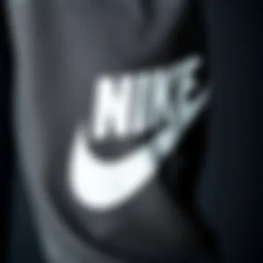 Close-up of Nike sweatpants fabric and design details