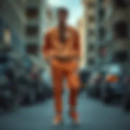 Stylish Nike sweatpants showcased in an urban setting