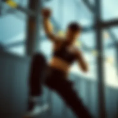 Athlete performing a workout wearing Nike sweatpants