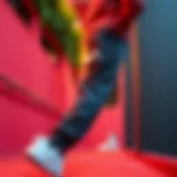 Stylish Nike Tech sweatpants in a vibrant setting