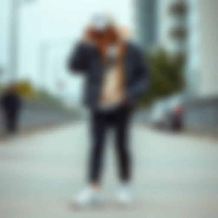 Fashionable outfit paired with Nike Tekno footwear