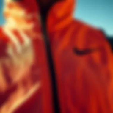 Fabric and Details of Nike Vest Close-up of Nike vest fabric and details