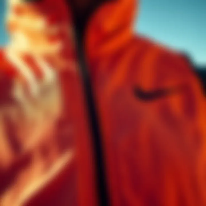 Fabric and Details of Nike Vest Close-up of Nike vest fabric and details