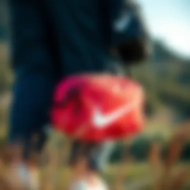 Nike side bag in an outdoor setting highlighting versatility