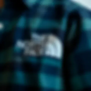 Detailing the Quality Fabric of North Face Shirts Close-up of fabric texture of a North Face flannel shirt